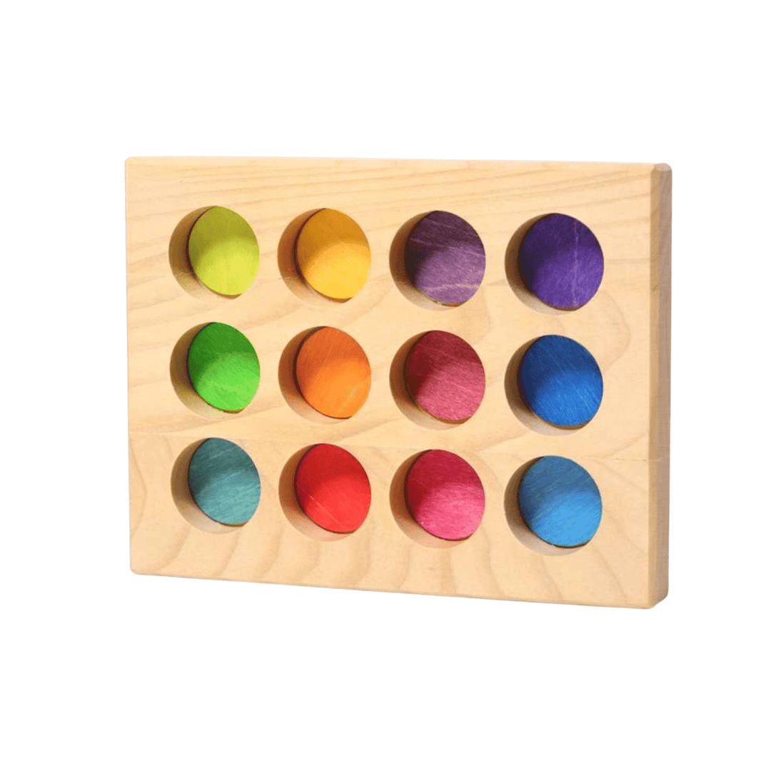 Grimm's Wooden Rainbow Sorting Board - Grimm's Spiel & Holz - Bella Luna Toys