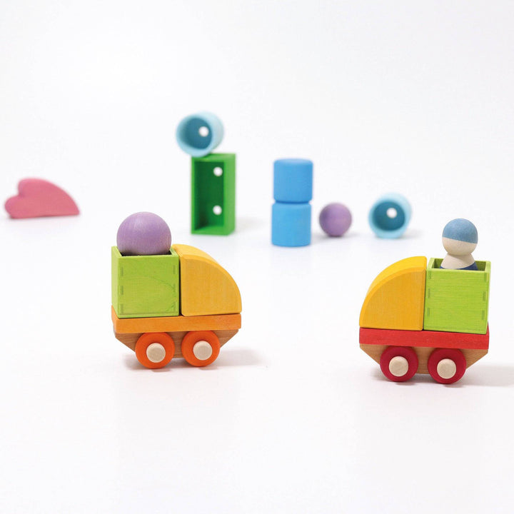 Grimm's Construction Game Wooden Train - Bella Luna Toys