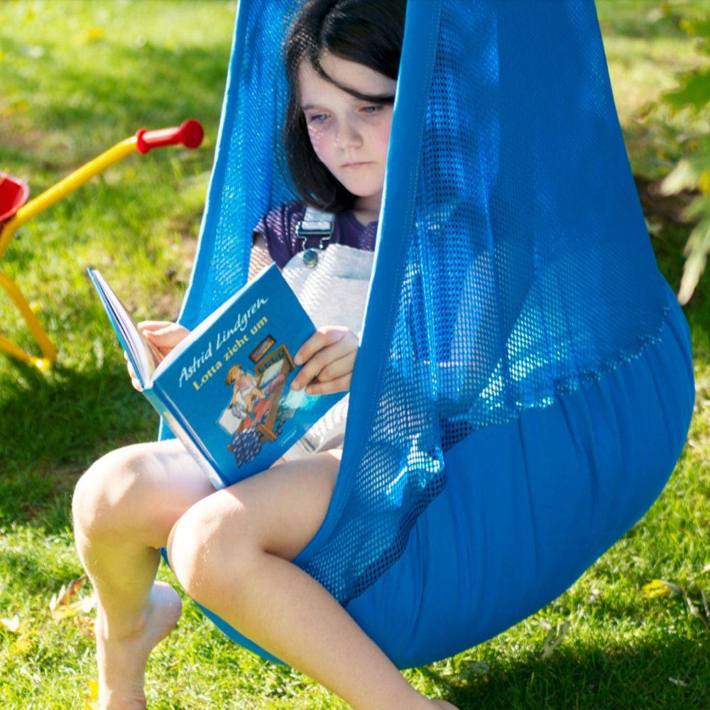 Joki Weather-Resistant Kids Hanging Nest - Child Reading - Bella Luna Toys