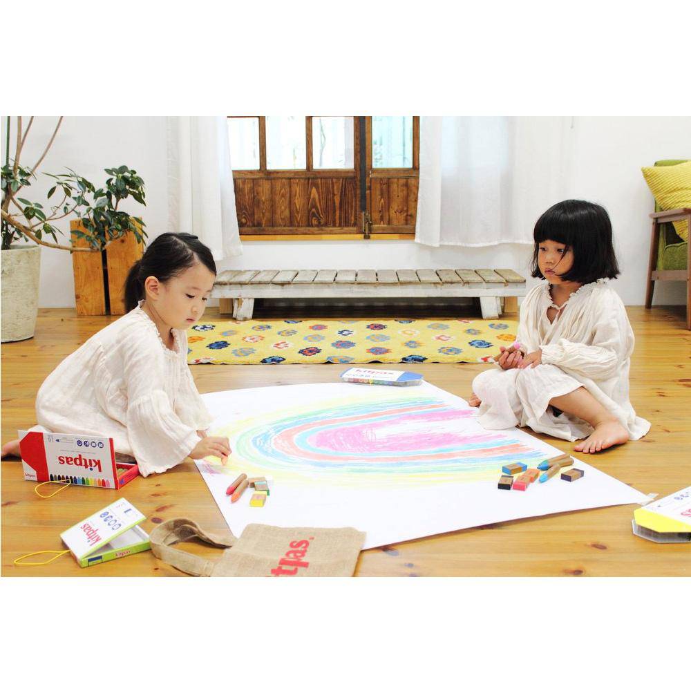 Kitpas Art Crayons Life Paper Floor Two Girls | Bella Luna Toys