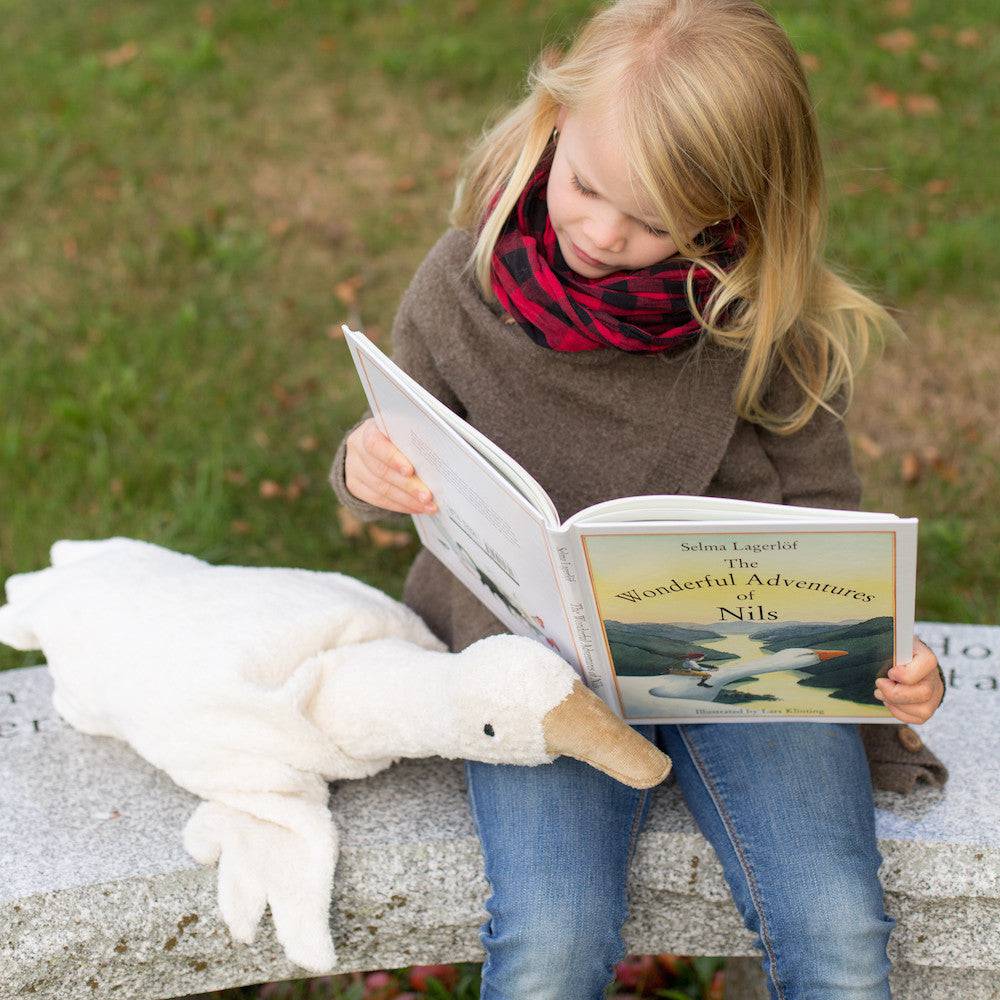 Organic Cotton Goose Warming Pillow | Cherry Stone Filling | Baby Gifts