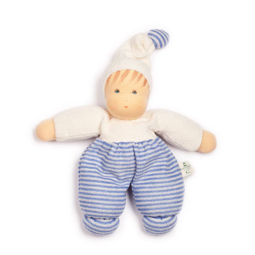 Nanchen - Organic Waldorf Baby Doll - Blue (Two Skin Tones) - Bella Luna Toys