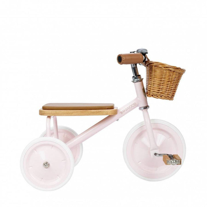 Banwood Modern Tricycle with wicker basket - Pink | Bella Luna Toys