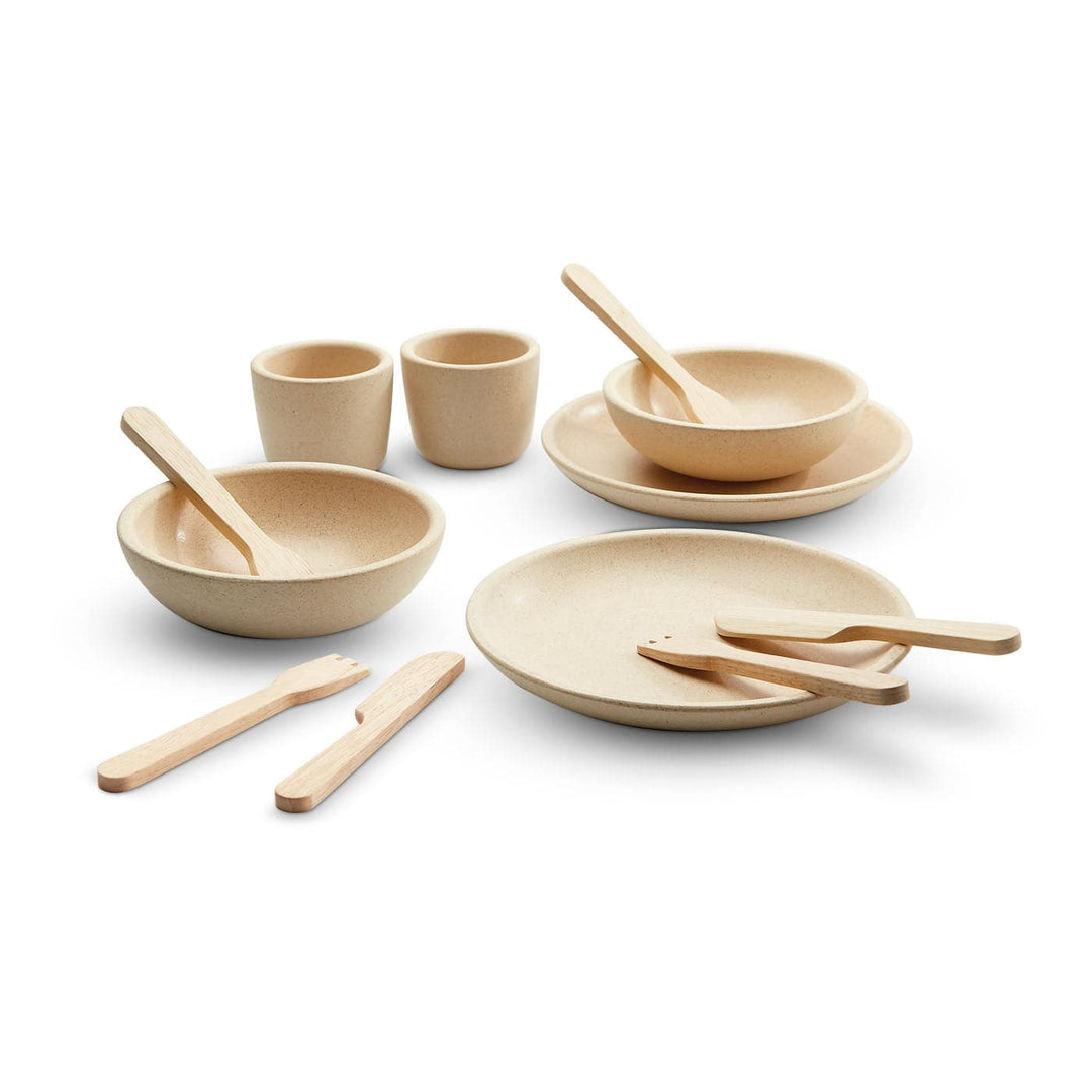 Plan Toys 3614 Wooden Tableware Set - Play Dishes | Bella Luna Toys