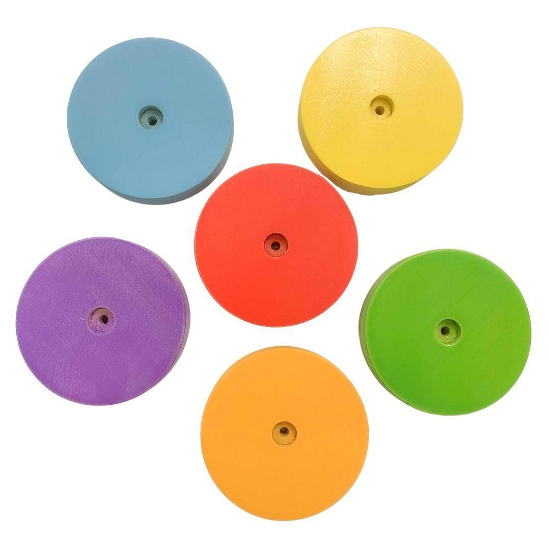 Sawdust & Rainbows Climbing Discs Accessory for Wooden Pikler Slide | Bella Luna Toys