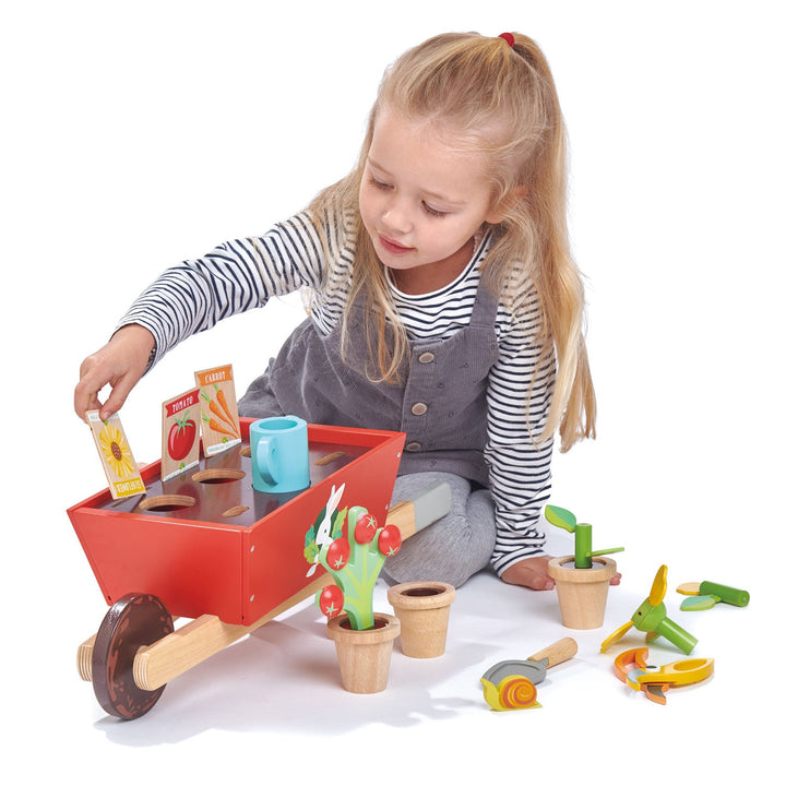 Tender Leaf - Wooden Garden Wheelbarrow Set - Bella Luna Toys