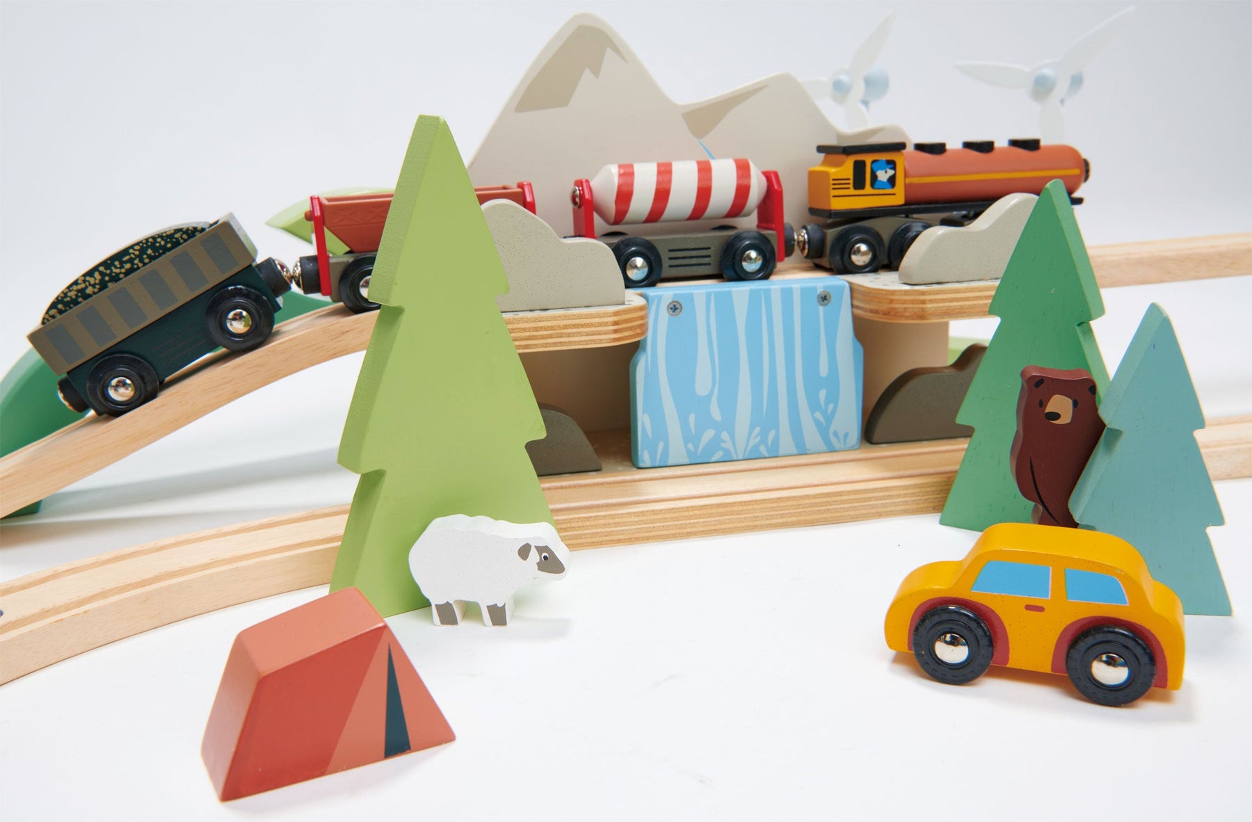 Tender Leaf Toys Kids Wooden Treetops Train Set