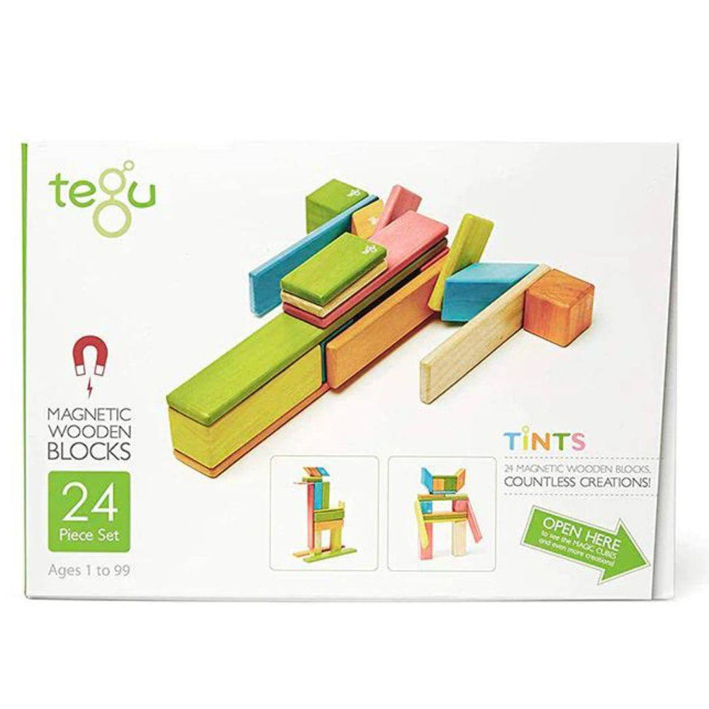 Tegu - 24 pc Wooden magnetic blocks set - Tints