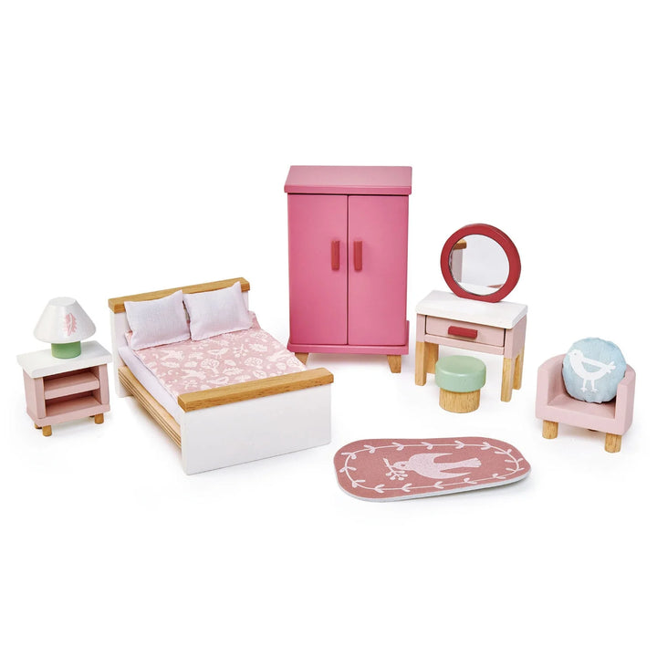 Tender Leaf Toys - Dovetail Wooden Dollhouse Bedroom Set - Bella Luna Toys