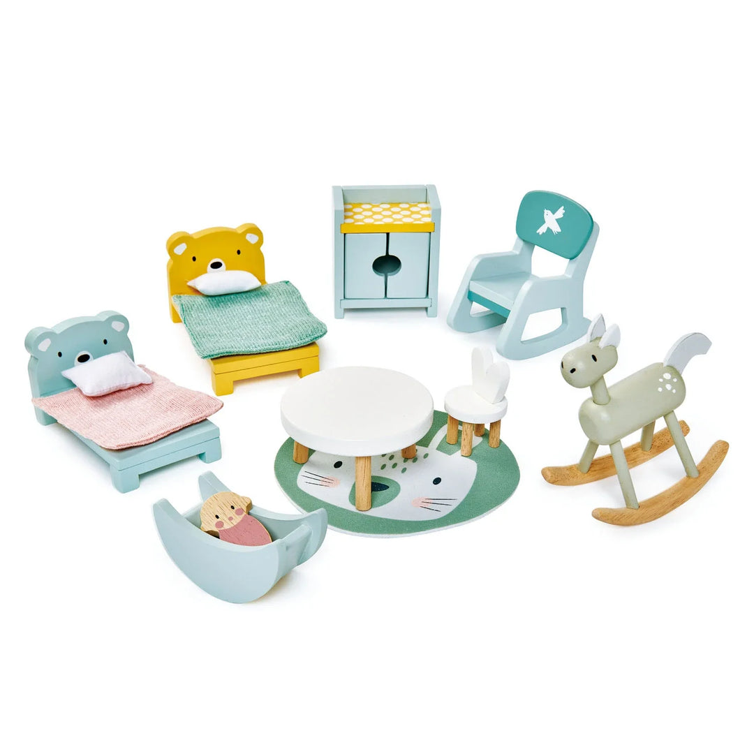 Tender Leaf Toys - Dovetail Wooden Dollhouse Kids Room Set - Bella Luna Toys