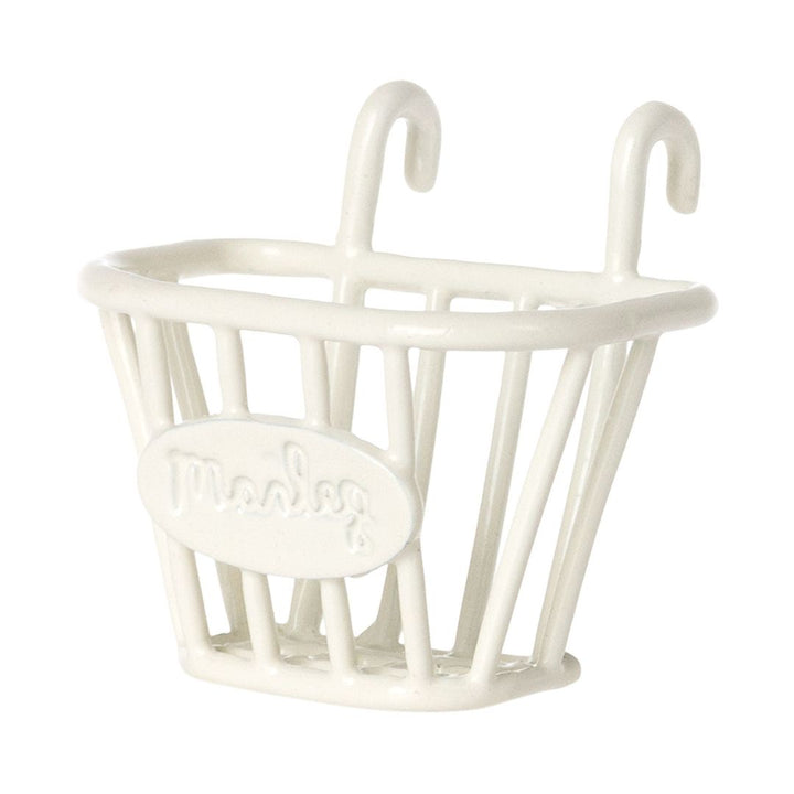 Maileg white tricycle mouse sized basket- Dollhouse Accessories- Bella Luna Toys