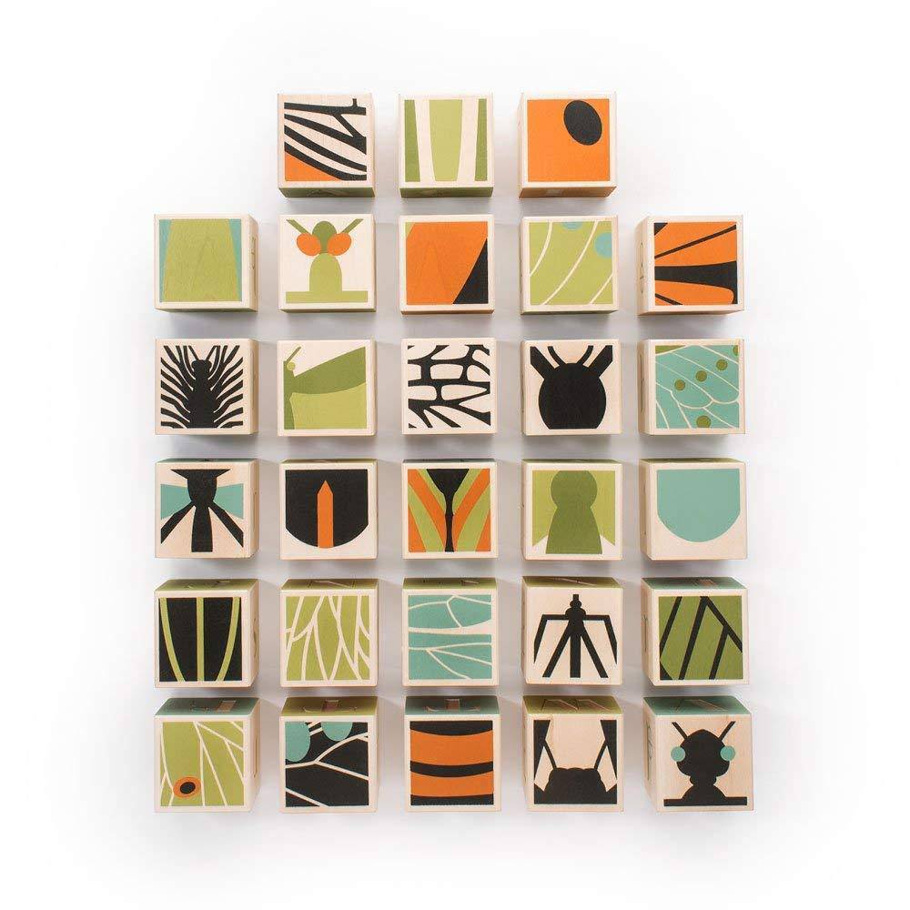Uncle Goose Bugs Alphabet Wooden Blocks - Bella Luna Toys - Graphic Patterns