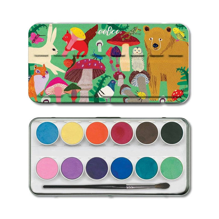 eeBoo Mushroom Watercolor Paints in Tin | Bella Luna Toys