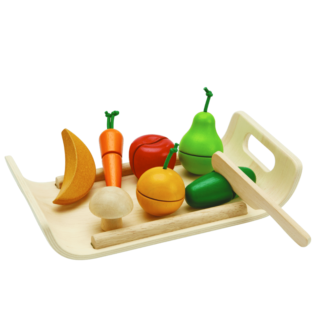 Plan Toys Assorted Fruits & Vegetables Wooden Play Food