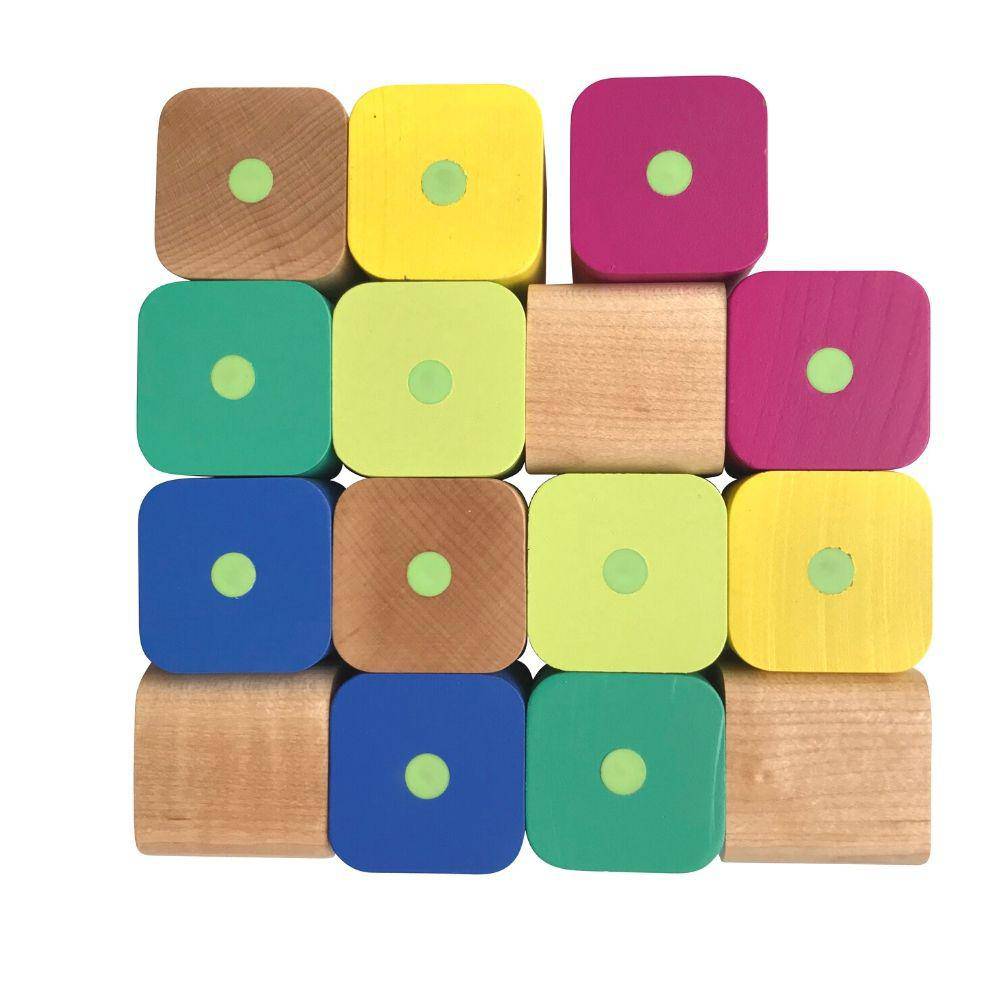 Tegu Baby's First Wooden Magnetic Blocks - 15 Piece Set - Bella Luna Toys