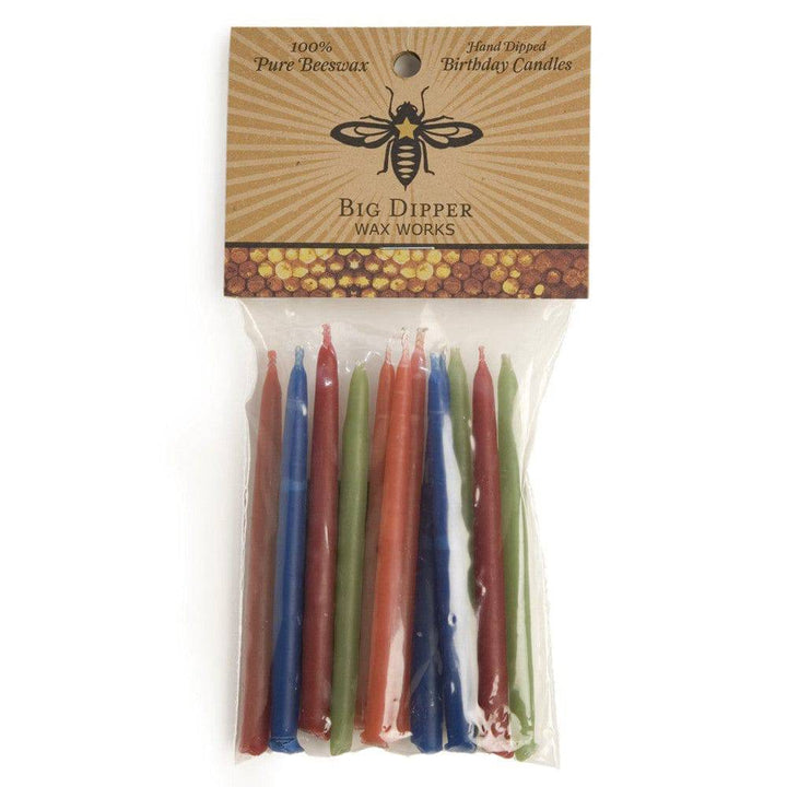 Beeswax Birthday Candles - Multi-Colored