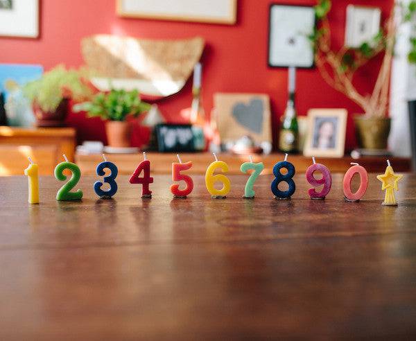 Beeswax Birthday Number Candles - Cake Toppers