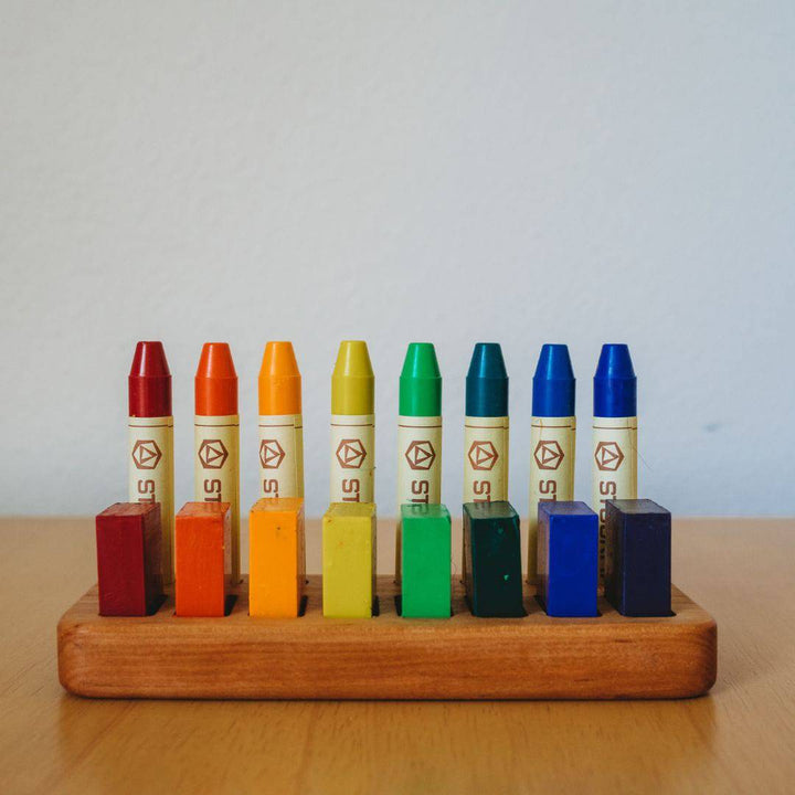 Bella Luna Toys exclusive crayon holder - 8 sticks 8 blocks -holding Stockmar beeswax crayons