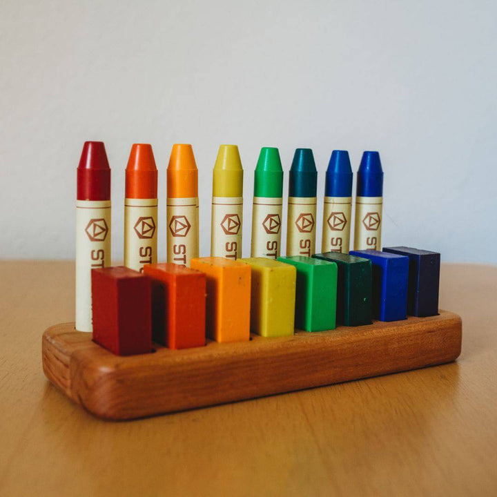 Bella Luna Toys exclusive crayon holder - 8 sticks 8 blocks -holding Stockmar beeswax crayons