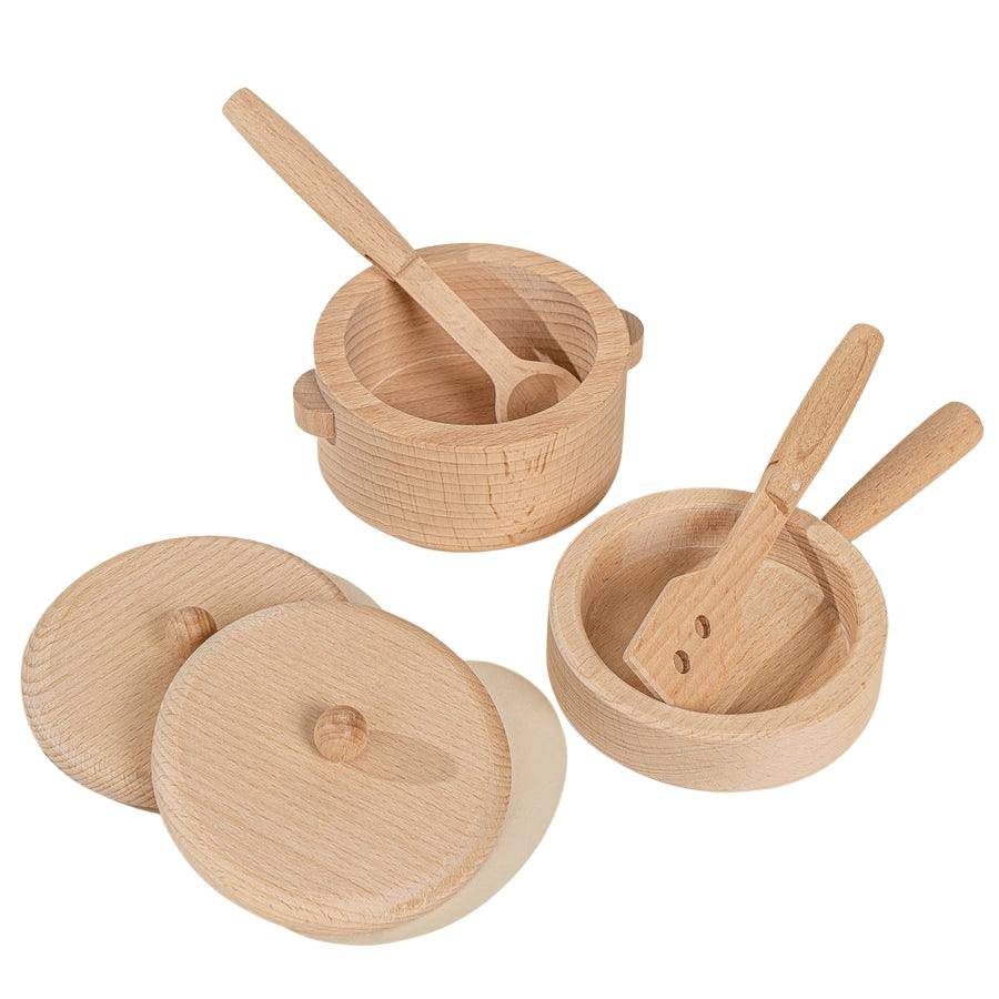 Coco Village - Wooden Toy Pots + Pans Play Set - Bella Luna Toys
