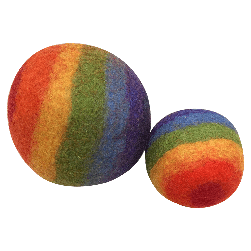 Colours of Australia - Papoose - Rainbow Wool Felt Balls - Set of Two
