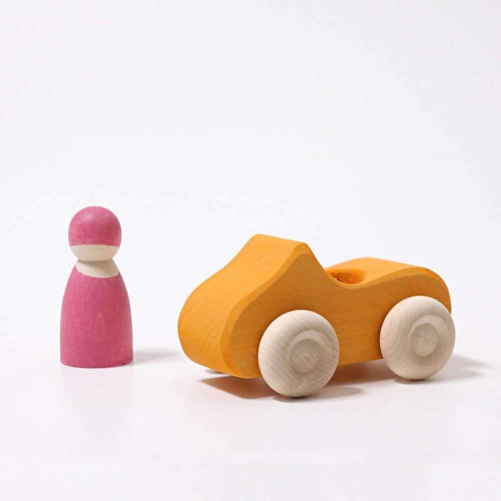 Grimm's Yellow Convertible Wood Car - Bella Luna Toys