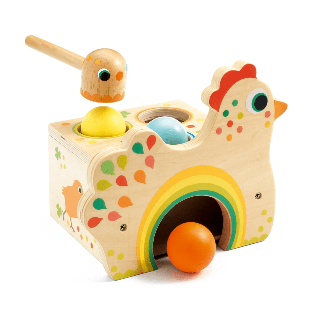 Djeco - Tapatou Chicken Wooden Tapping Toy - Bella Luna Toys