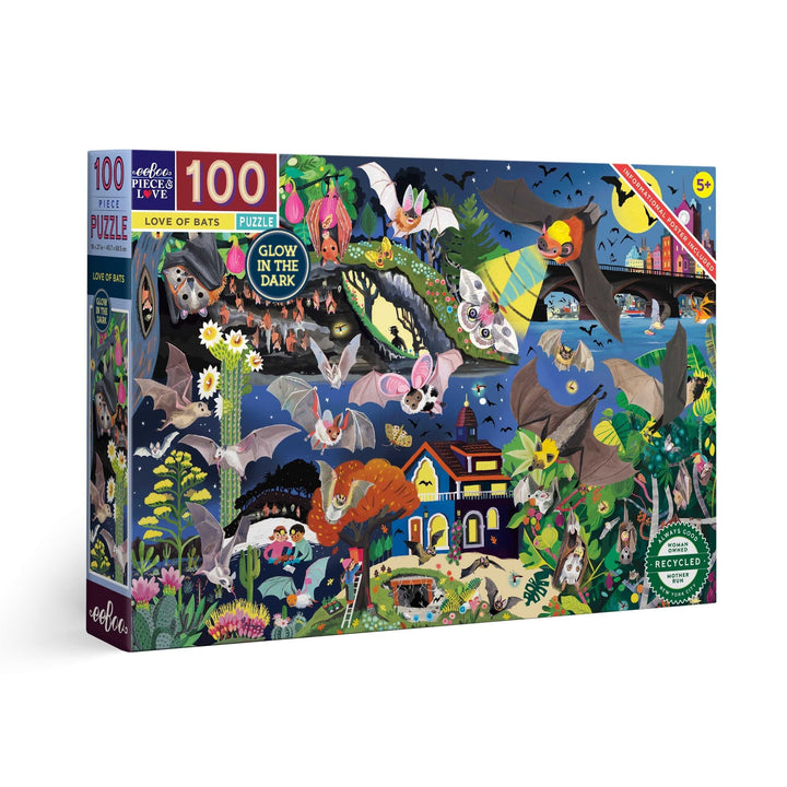 eeBoo Love of Bats 100 Piece Jigsaw Floor Puzzle (boxed)