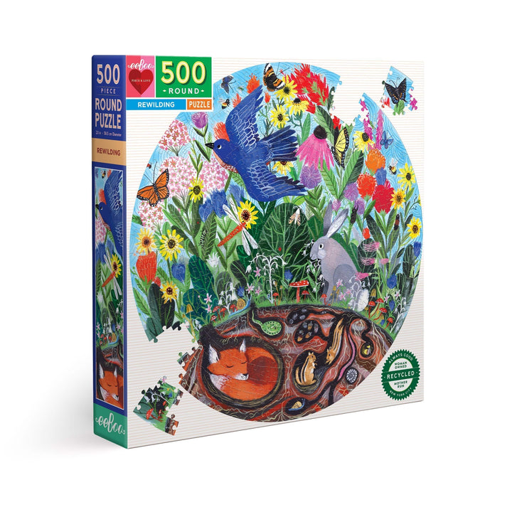 eeBoo Rewilding Round Jigsaw Puzzle - 500 Piece - Bella Luna Toys
