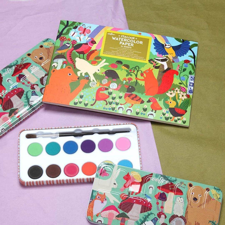 eeBoo Woodland Rainbow Watercolor Pad - Bella Luna Toys