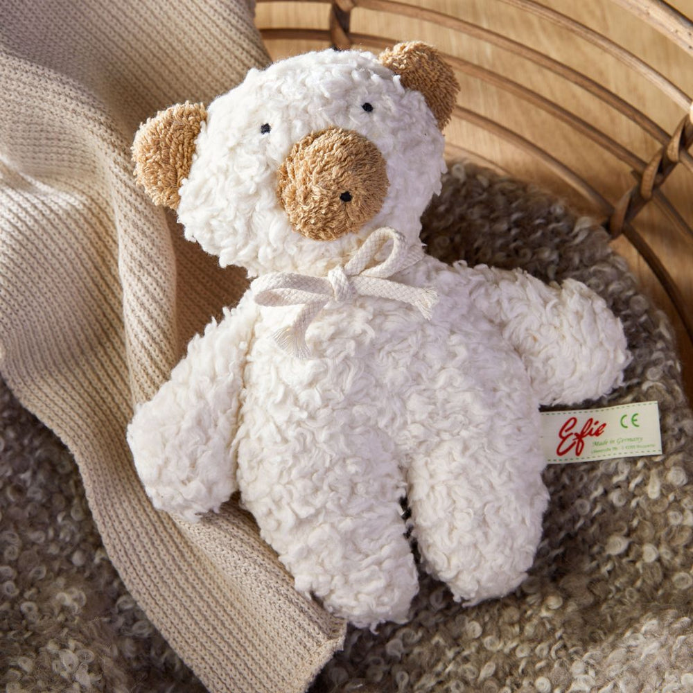 Efie- Organic Stuffed Bear Soft Baby Rattle - Bella Luna Toys- Bella Luna Toys