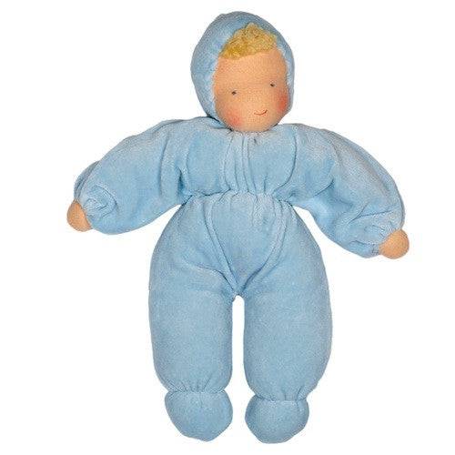 Evi Cuddle Waldorf Baby Doll, Blue, Fair