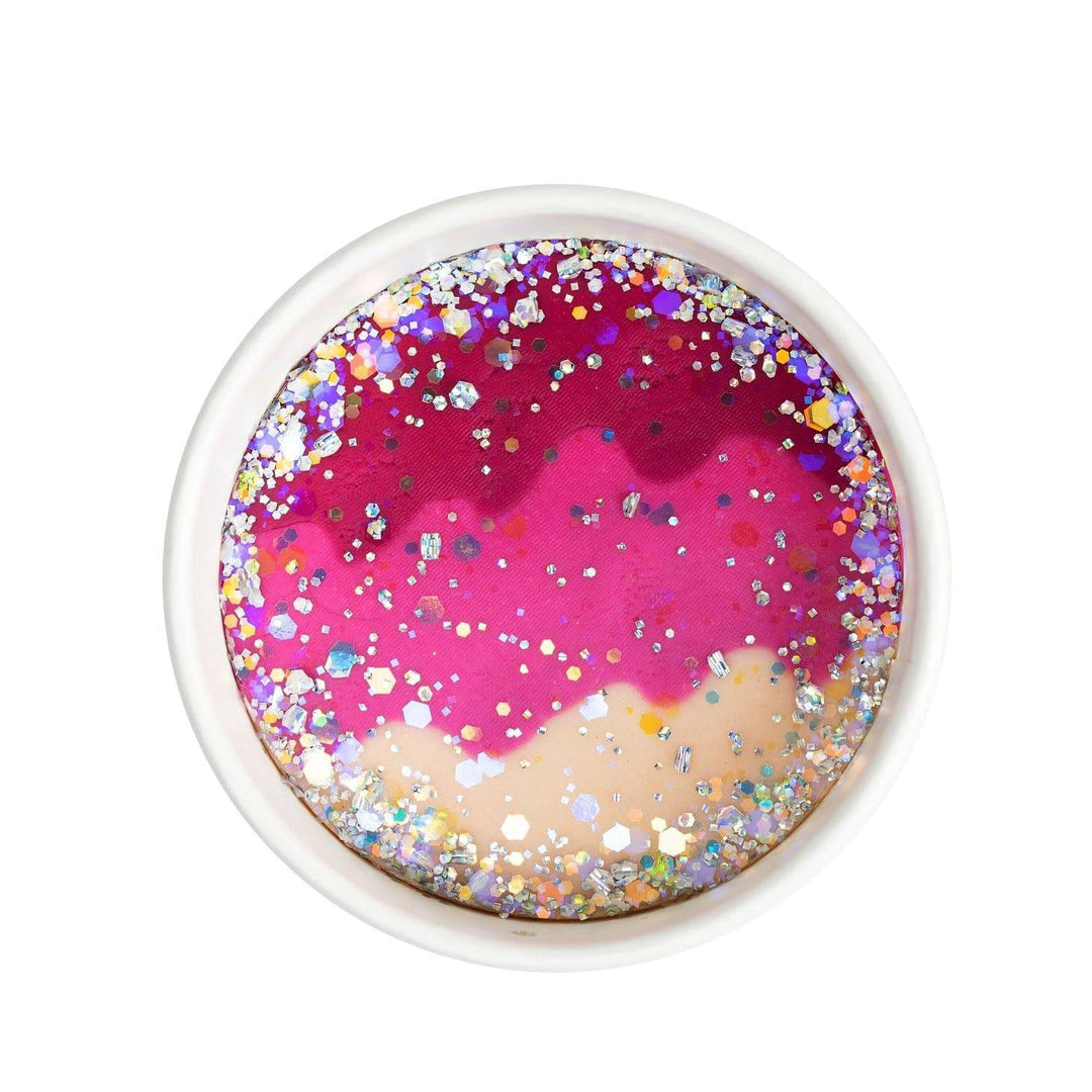 Land of Dough- Picture of colorful pink playing dough with silver sparkles- Bella Luna Toys