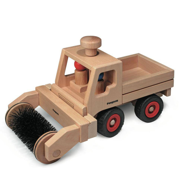 Fagus Basic Toy Truck with attached Street Sweeper