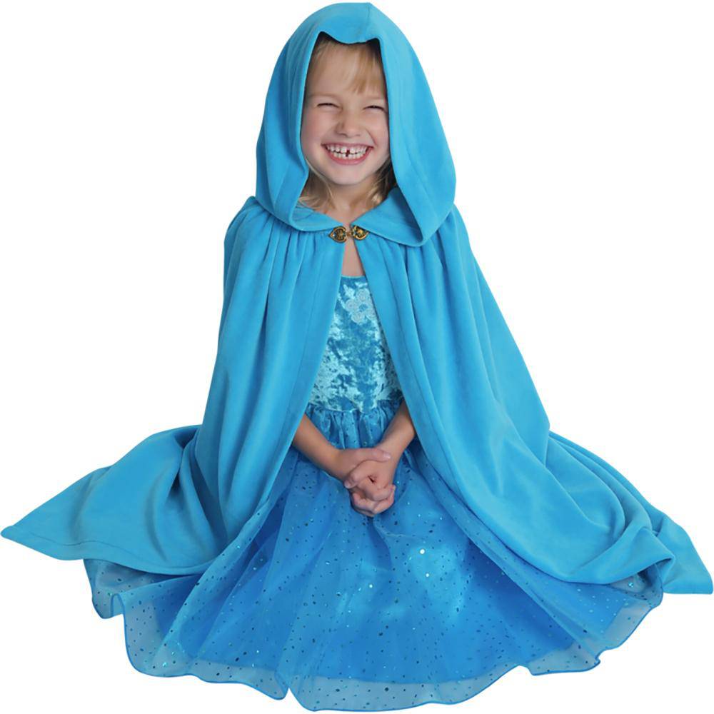 Girls Cloak - Cotton Velour - Turquoise Child's Cape - Bella Luna Toys