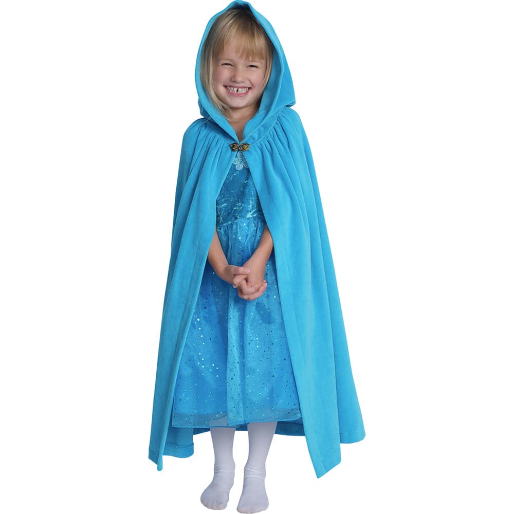 Kids Cloak - Cotton Velour - Turquoise Girls Cape - Bella Luna Toys