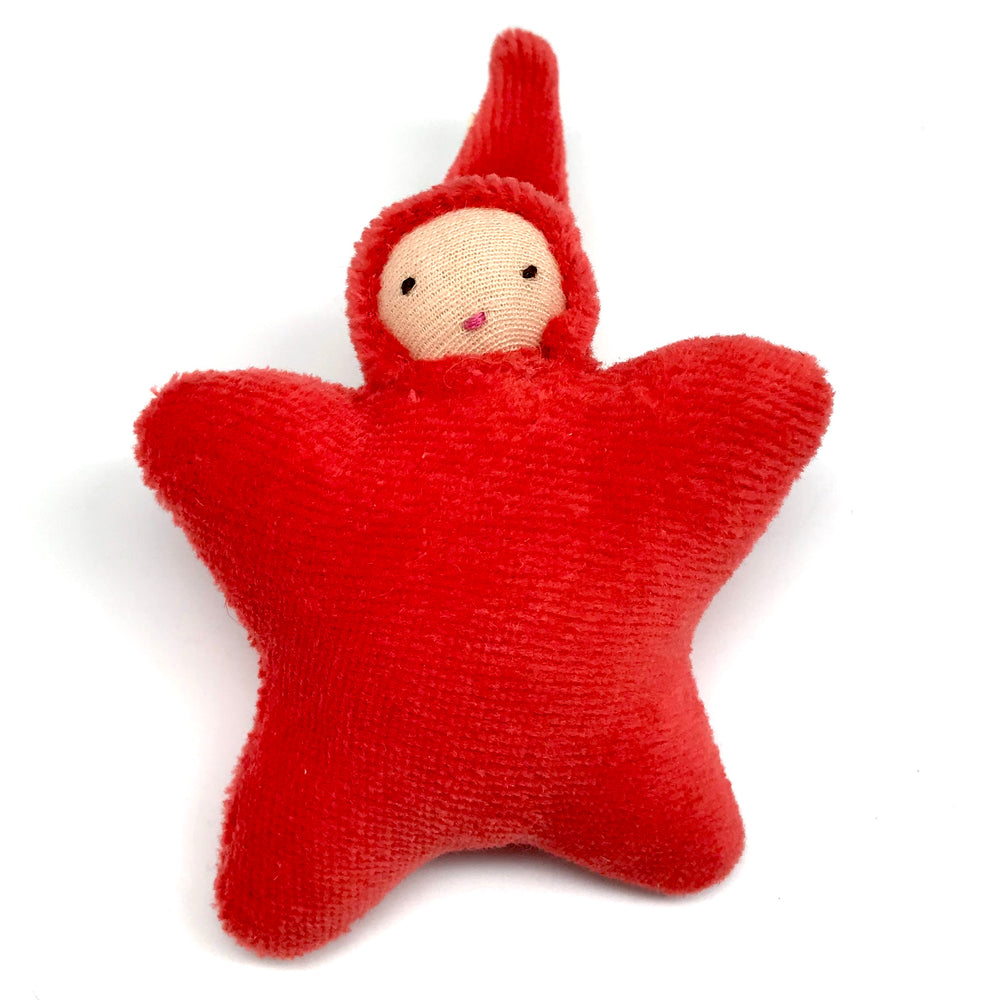 Star Child Miniature Waldorf Baby Doll - Bella Luna Toys - Peach Skin Red