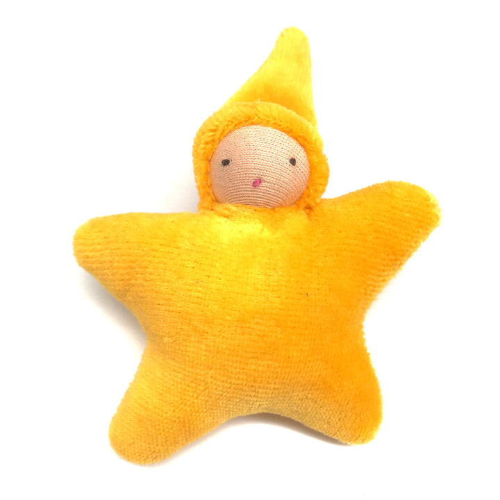 Star Child Miniature Waldorf Baby Doll - Bella Luna Toys - Peach Gold