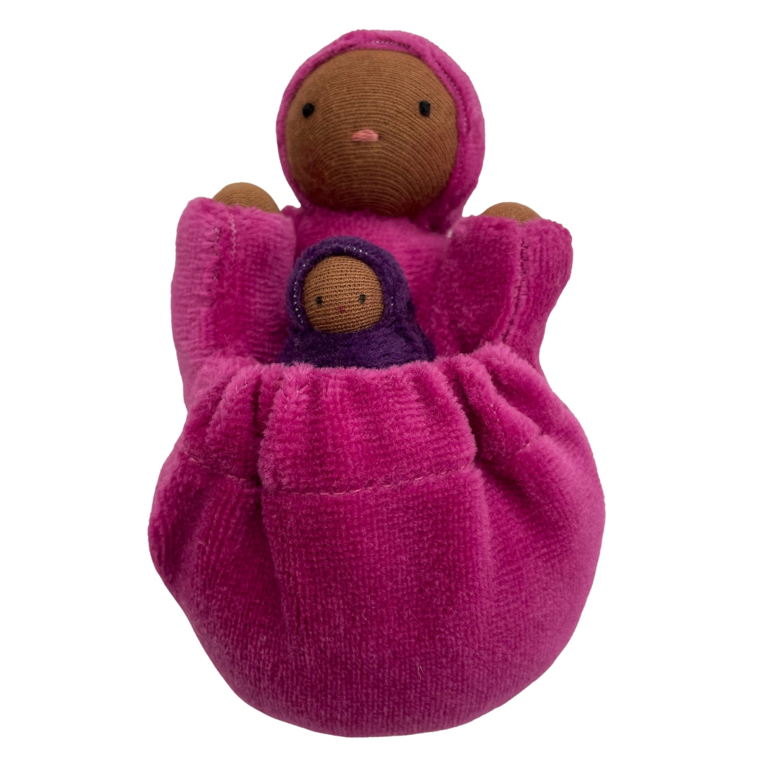 Fairshadow- Raspberry Pink Pocket Mama Doll- Waldorf- Bella Luna Toys