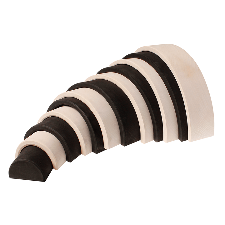 Grimm's Spiel & Holz - Large Wooden Black and White Monochrome Tunnel - 12 Piece