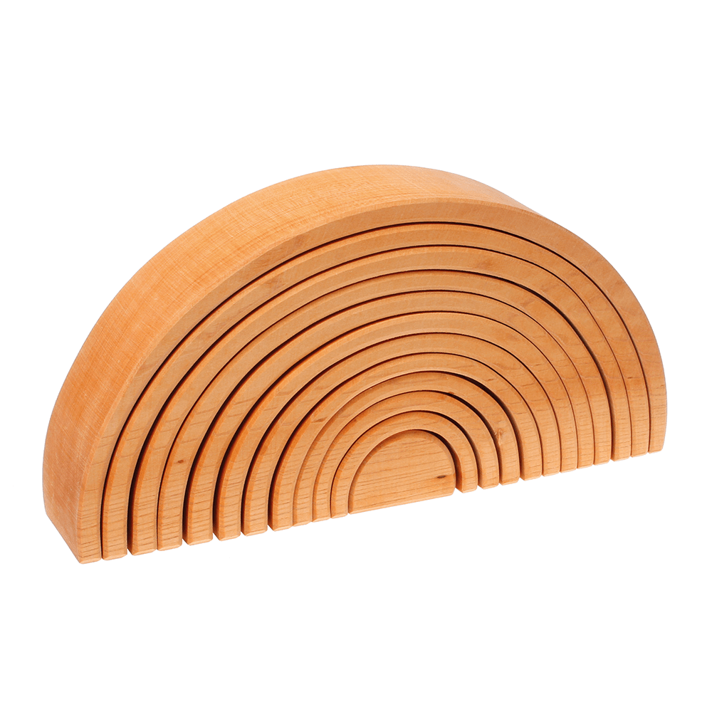 Grimm's Spiel & Holz - Large Wooden Natural Tunnel - 12 Piece