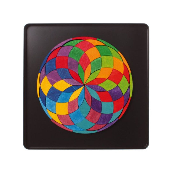 Grimm's Spiel & Holz - Magnetic Wooden Tile Puzzle - Rainbow Wheel - Bella Luna Toys