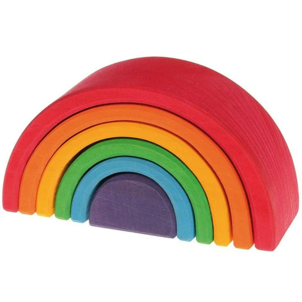 Grimms- Wooden Rainbow Tunnel- 6 Piece- Wooden Toys- Bella Luna Toys