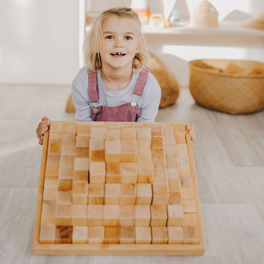 Grimms Large Natural Wooden Stepped Pyramid-Wooden Toys and Wooden Blocks- Bella Luna Toys
