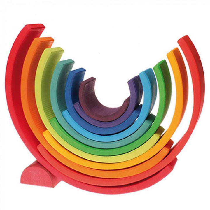 Grimm's Large Wooden Stacking Nesting Rainbow Tunnel
