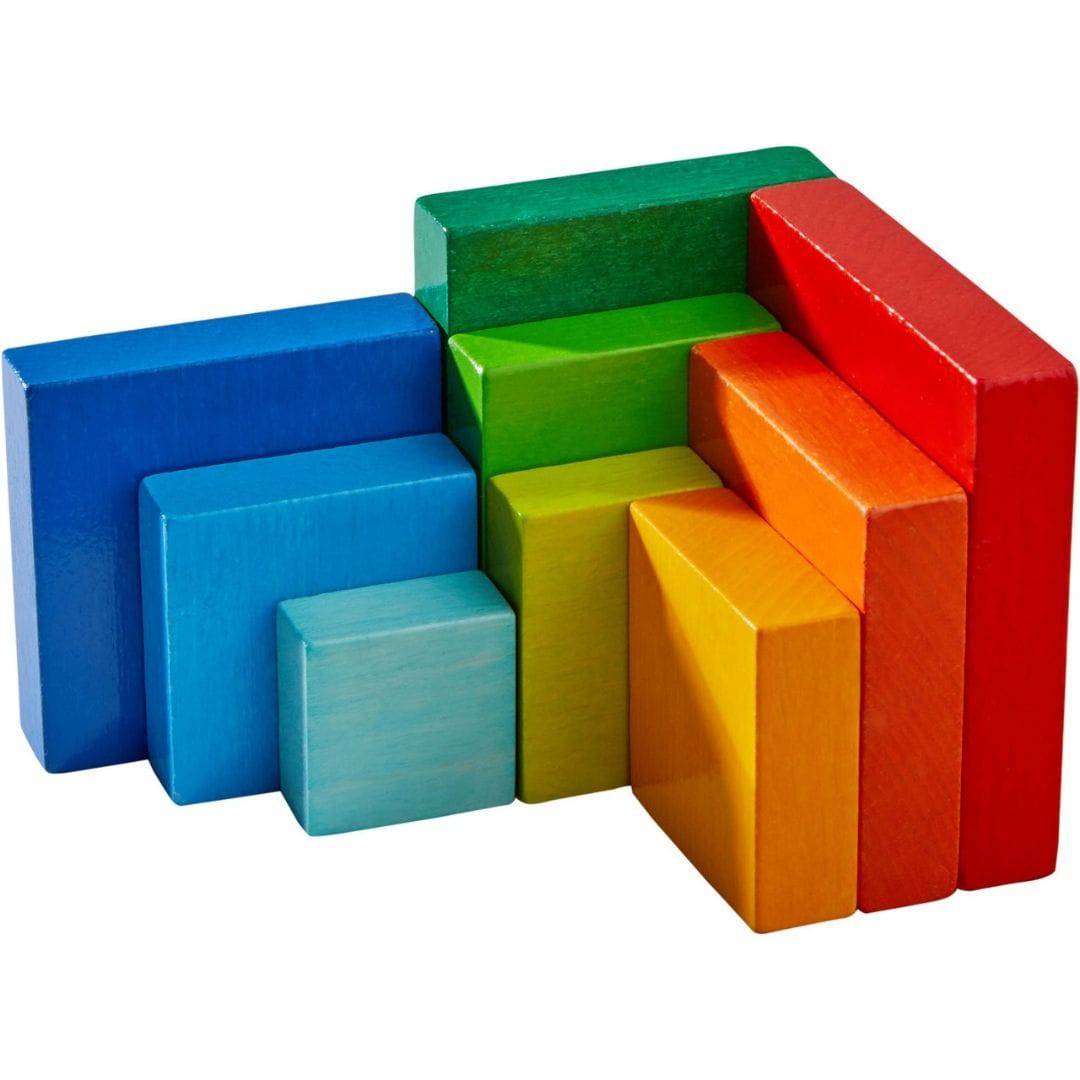 Haba Rainbow Cube Game Wooden Blocks - Wooden Blocks -Bella Luna Toys