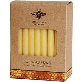 Hanukkah Beeswax Taper Candles - Natural