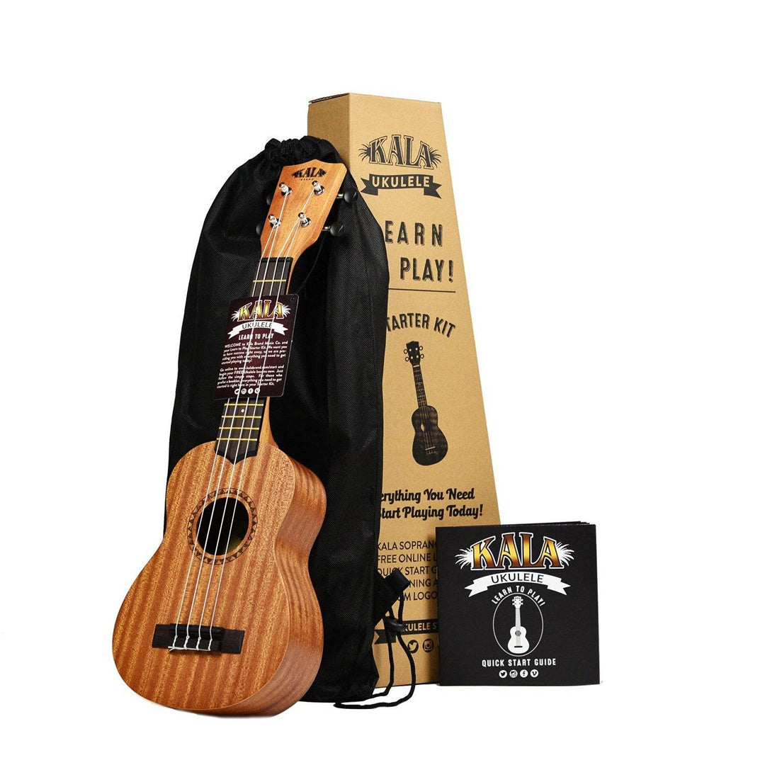 kala mahogany soprano ukulele learn to play starter kit