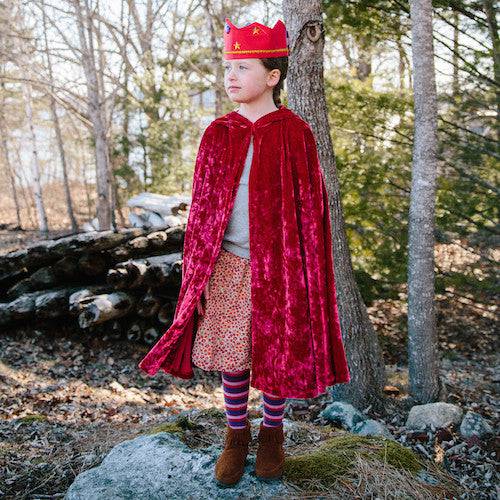 Child's Crushed Red Velvet Cape with Hood