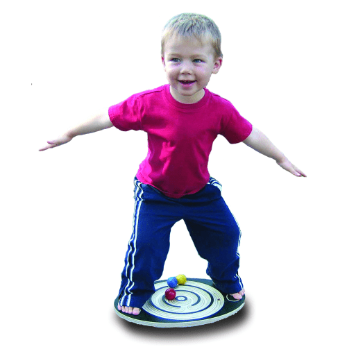 Balancing on Wooden Balance Board Junior
